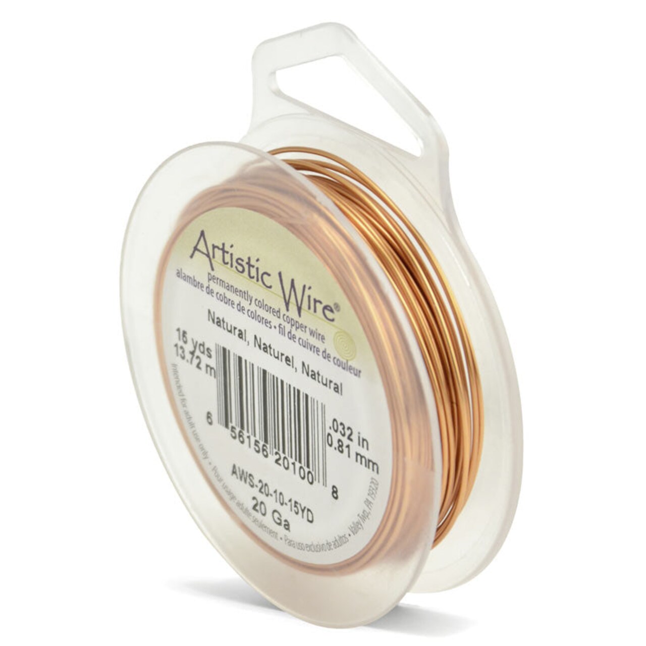 Artistic Wire Jewelry Wire Spools 20 Gauge (15 Yards) Natural Copper